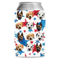 Personalized Patriotic Paws & Stars Can Cooler | Custom Pet Photo Can Holder | 4th Of July Can Sleeve | Independence Day Gift 682393