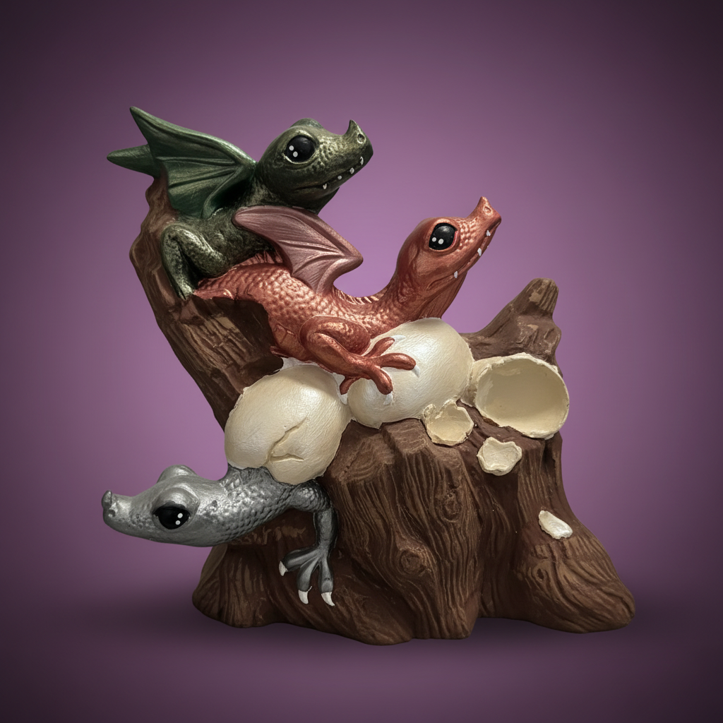 Baby Dragon Hatchlings — Lighter Purple Background