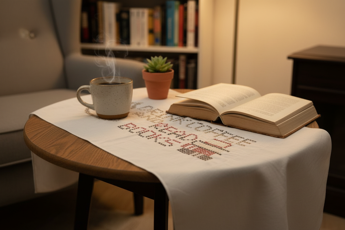Drink Coffee and Read Books Table Runner