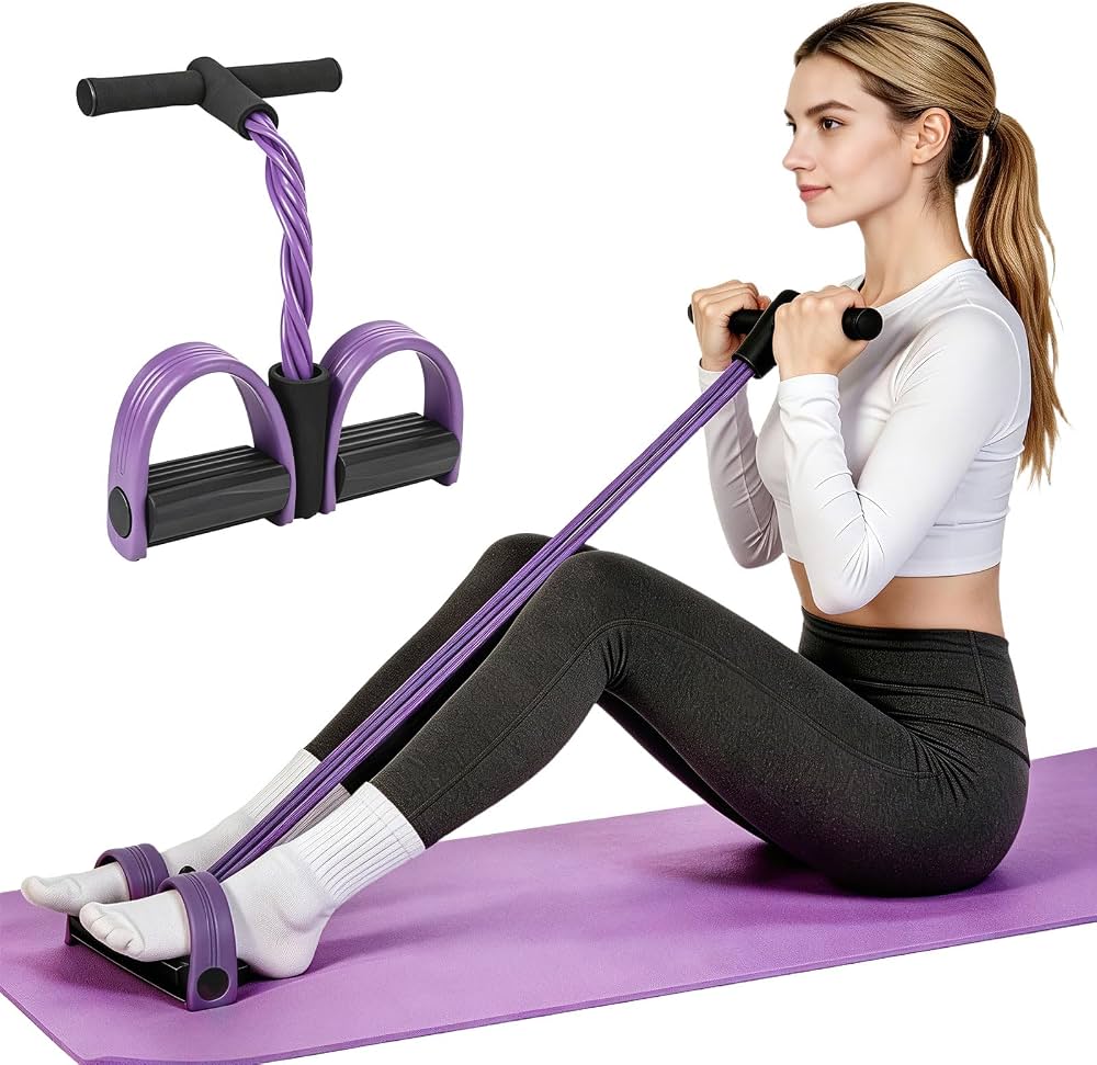 FateFan Multifunction Tension Rope, 6-Tube Elastic Yoga Pedal Puller Resistance Band, Natural Latex Tension Rope Fitness Equipment