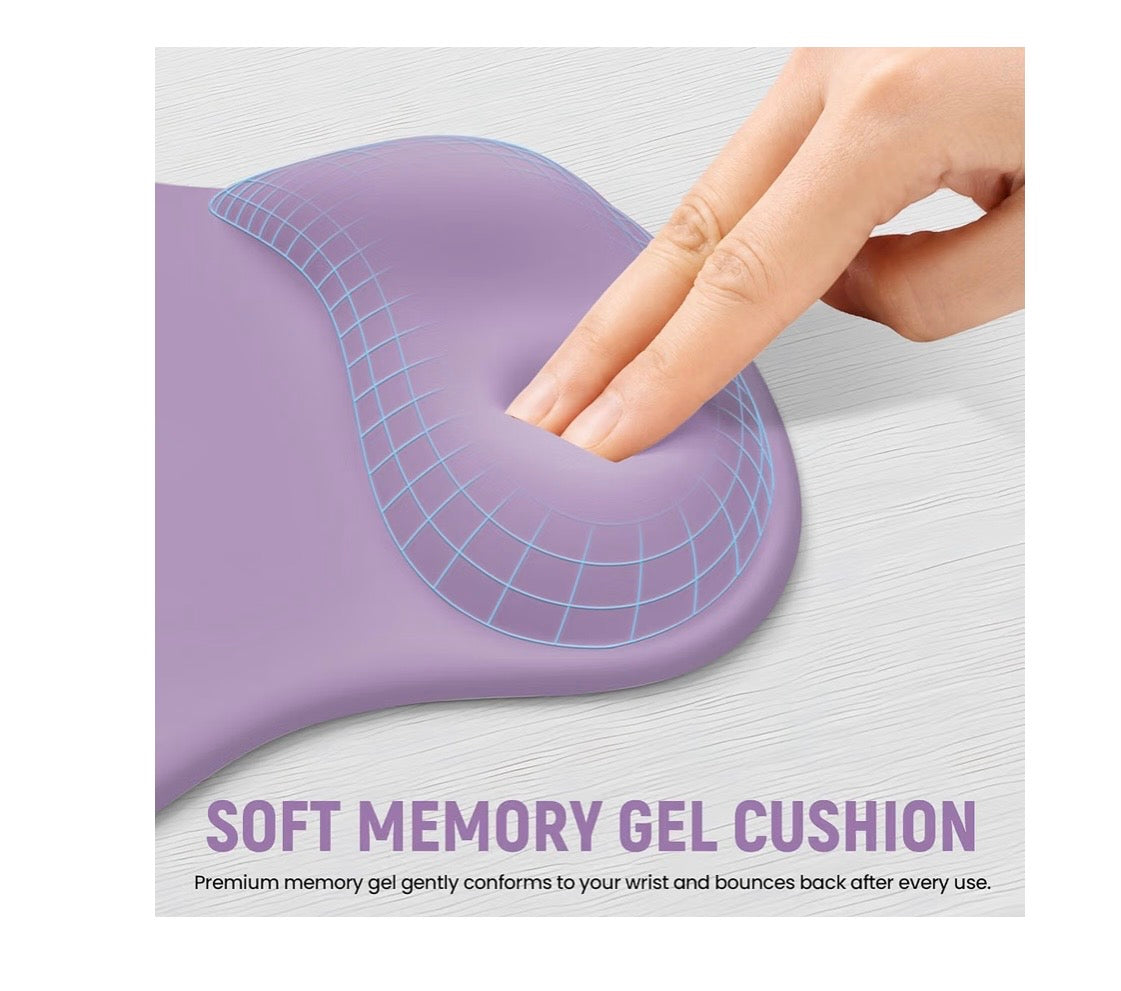 Ergonomic Mouse Pad with Wrist Rest, Gel Wrist Support, Purple