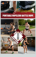 Cordless Battle Rope for Home Gym, Heavy Duty Portable with Poster Weighted Ropeless Battle Rope for Strength Building, Cardio Fitness, HIIT, Forearm Exercise. Arm Trainer Workout Equipment.