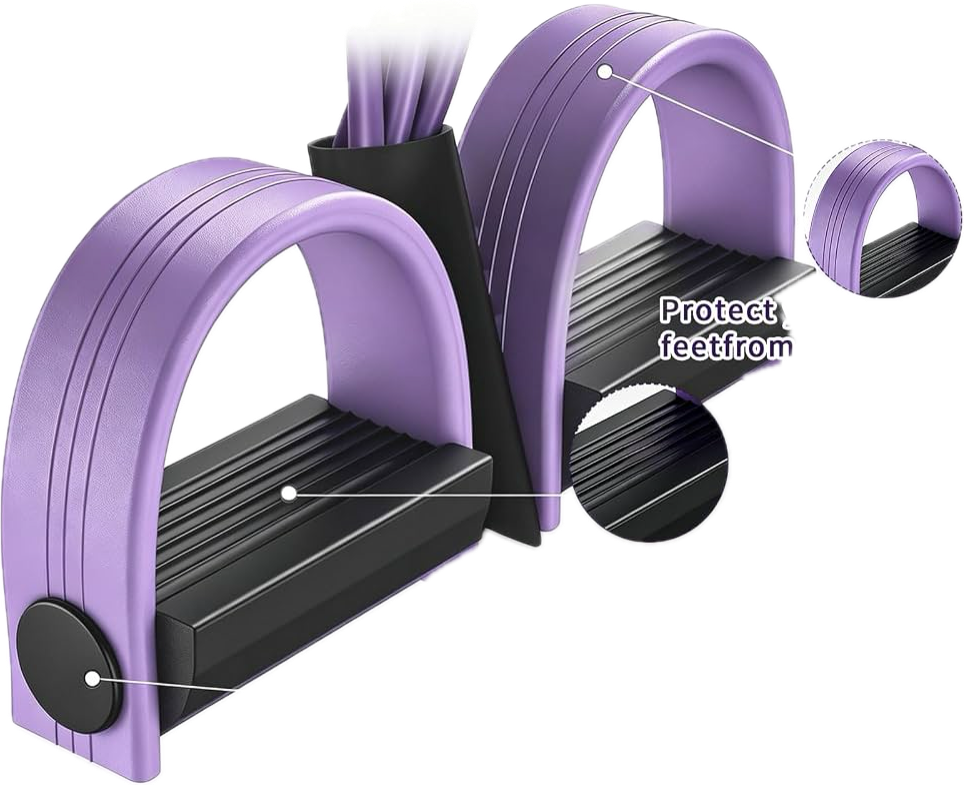 FateFan Multifunction Tension Rope, 6-Tube Elastic Yoga Pedal Puller Resistance Band, Natural Latex Tension Rope Fitness Equipment