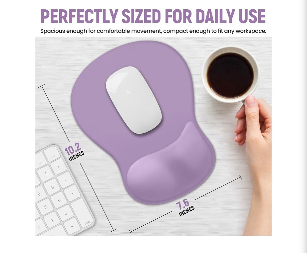Ergonomic Mouse Pad with Wrist Rest, Gel Wrist Support, Purple