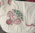 Hand Cross-Stitched Christmas Tablecloth — Ornaments & Garland