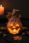 Harvest Glow — Handmade Resin Jack-o'-Lantern Figurine