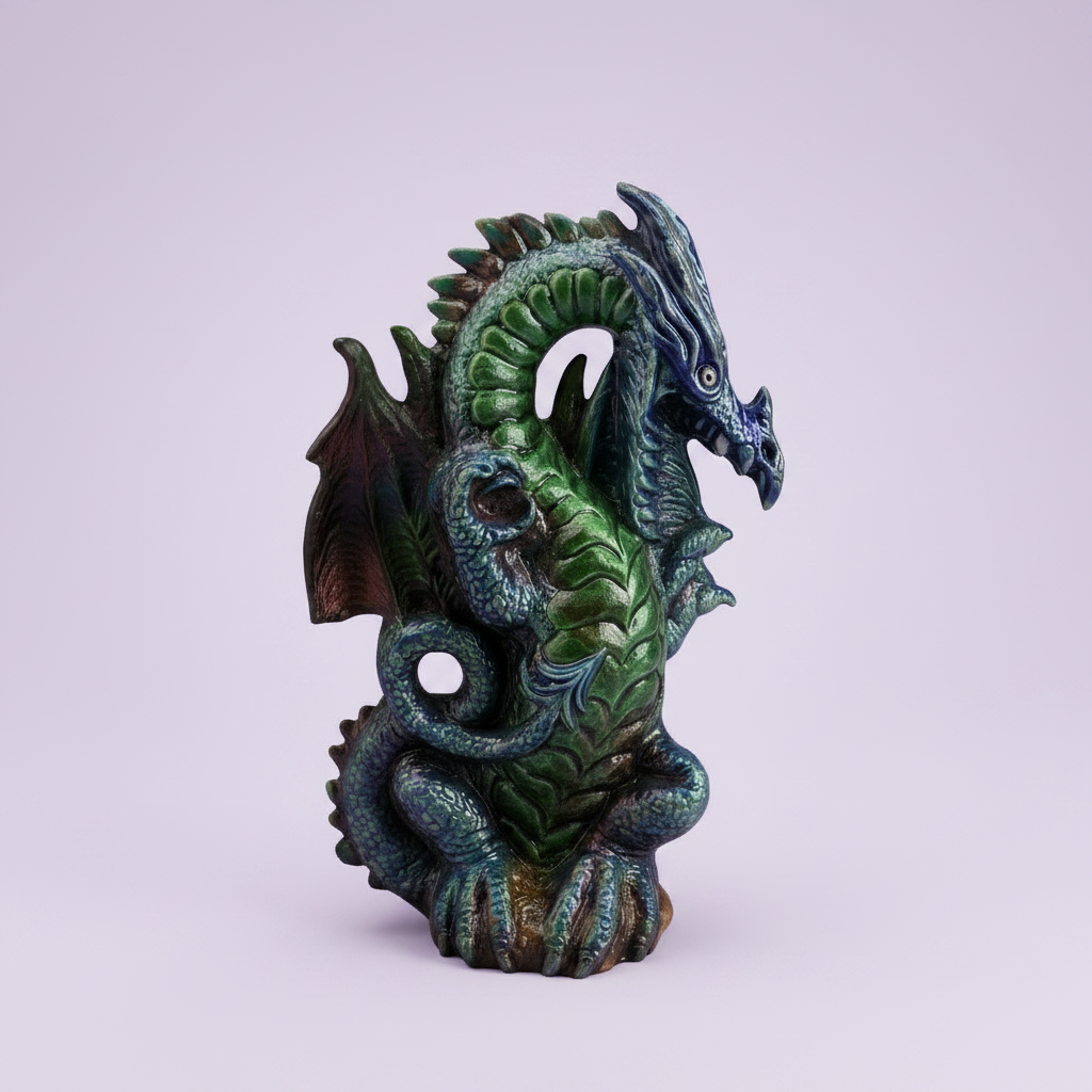 Midnight Dragon — Light Lavender Background